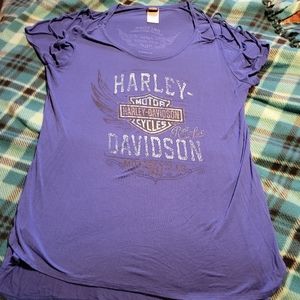 Harley Davidson cold shoulder t-shirt